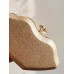 Дамска чанта за сватба и бал в златен брокат модел Kiss Gold